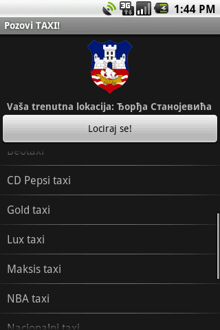 Pozovi TAXI! Android Communication