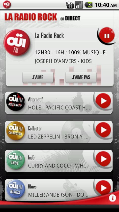 OUI FM  – La radio Rock Android Media & Video