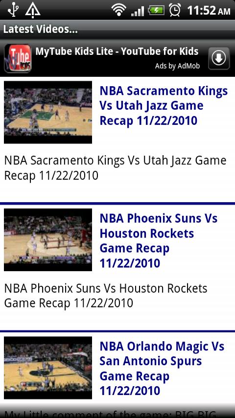 NBA Scores, News and Movie Cen Android Sports