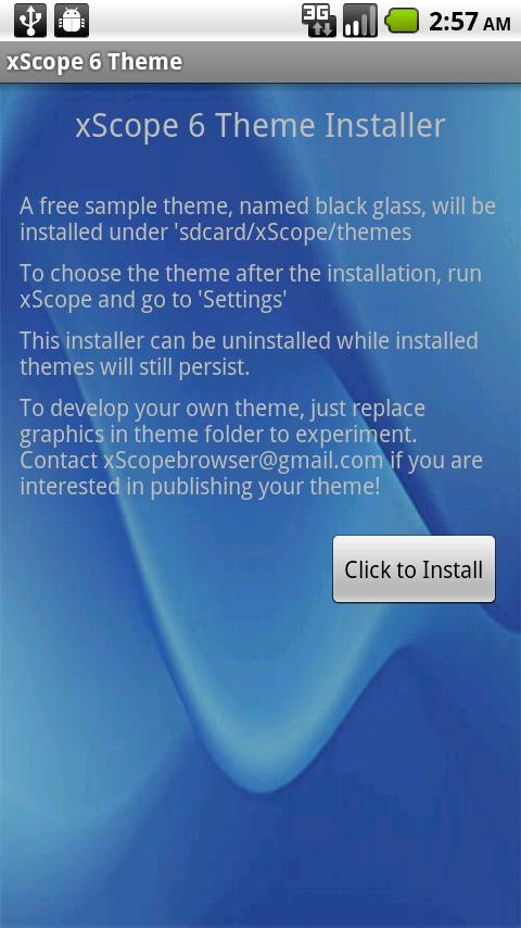 xScope 6 theme: black glass Android Personalization
