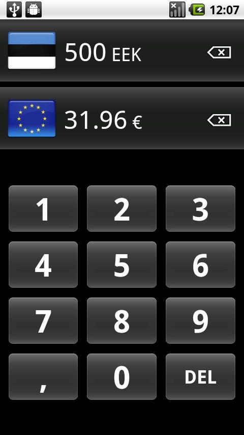 Eurokalkulaator Android Finance