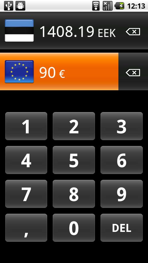 Eurokalkulaator Android Finance