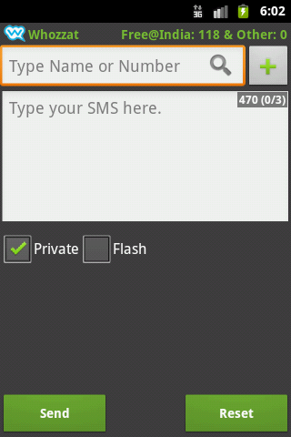 Free sms by whozzat