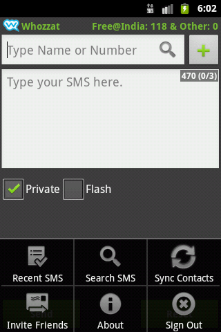 Free sms by whozzat Android Communication