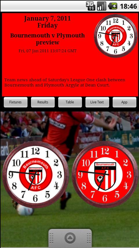 AFC Bournemouth Clocks & News Android Sports