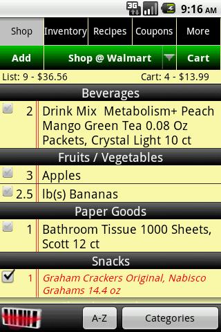 Grocery Tracker Android Shopping