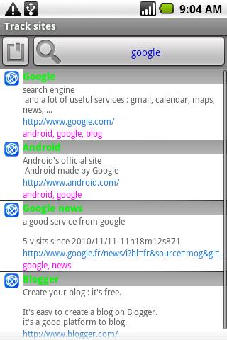 Track Site Android Productivity