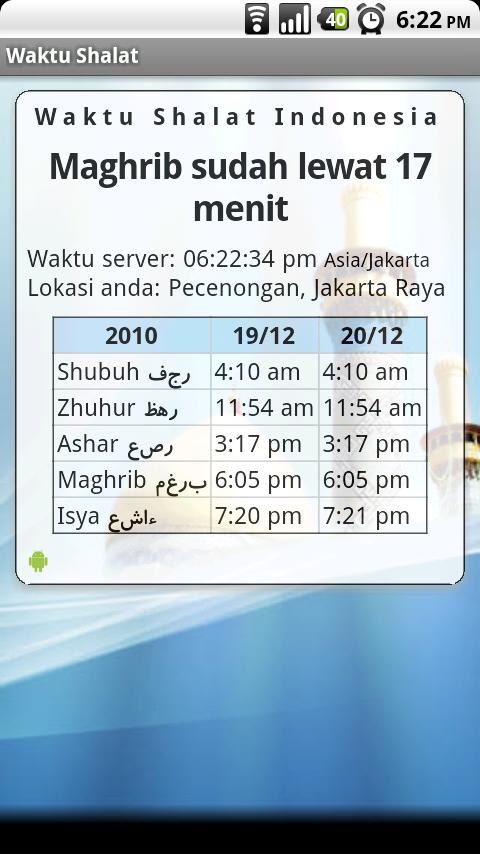 Waktu Shalat Android Lifestyle