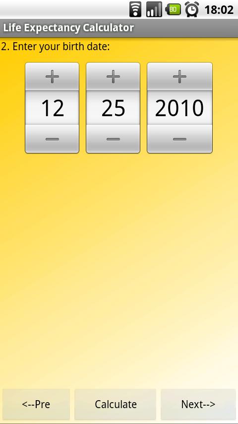 Life Expectancy Calculator Android Medical
