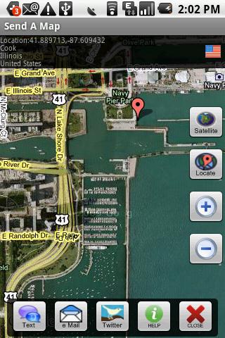 Send A Map -SMS, Email, Twitt Android Communication
