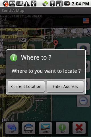 Send A Map -SMS, Email, Twitt Android Communication