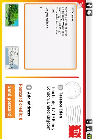 Postcards from Touchnote Android Communication