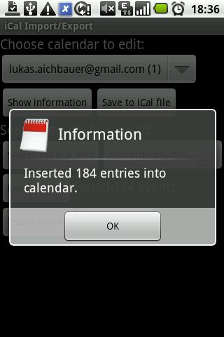 iCal Import/Export Android Tools