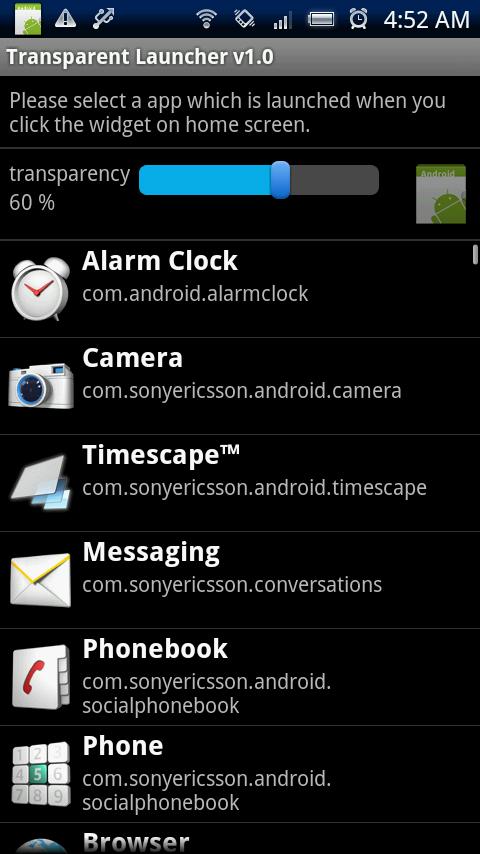 Transparent Launcher Android Personalization