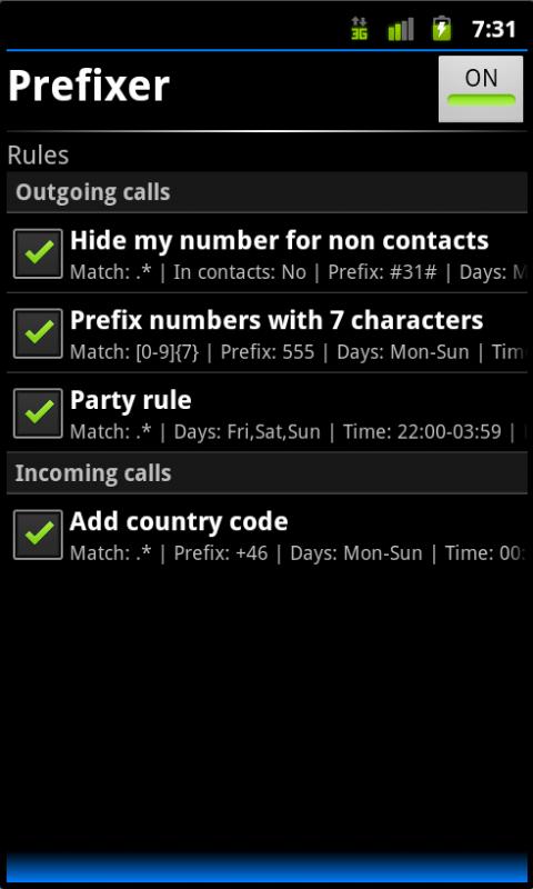 Prefixer Android Communication