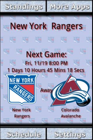 NY Rangers Countdown Android Sports