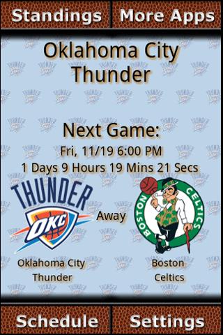 Oklahoma City Thunder Countdow Android Sports