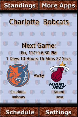 Charlotte Bobcats Countdown Android Sports