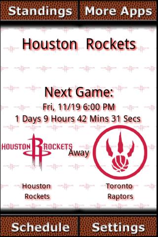 Houston Rockets Countdown Android Sports