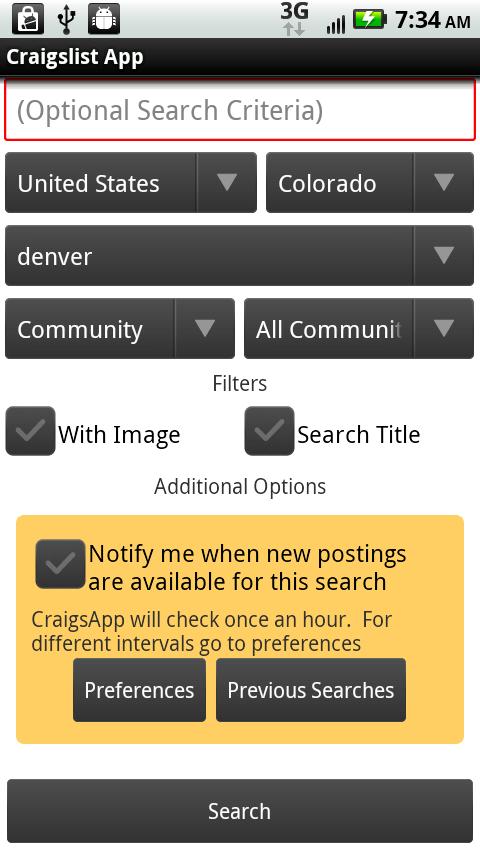 CraigsApp Android Shopping