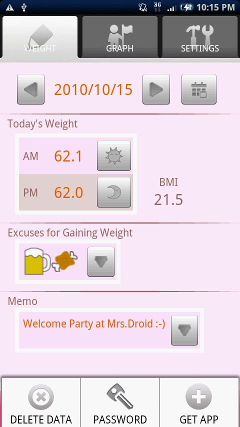 Weigh Weight LITE Android Health & Fitness