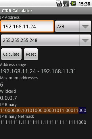 CIDR Calculator Android Tools