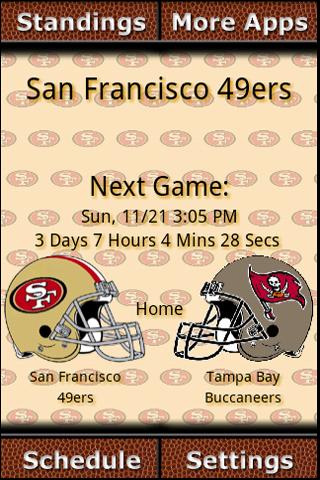 San Francisco 49ers Countdown Android Tools