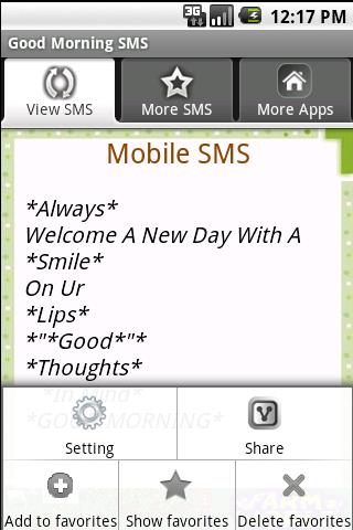 Good Morning SMS Android Communication