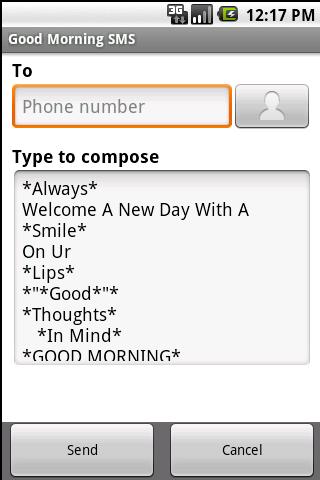 Good Morning SMS Android Communication