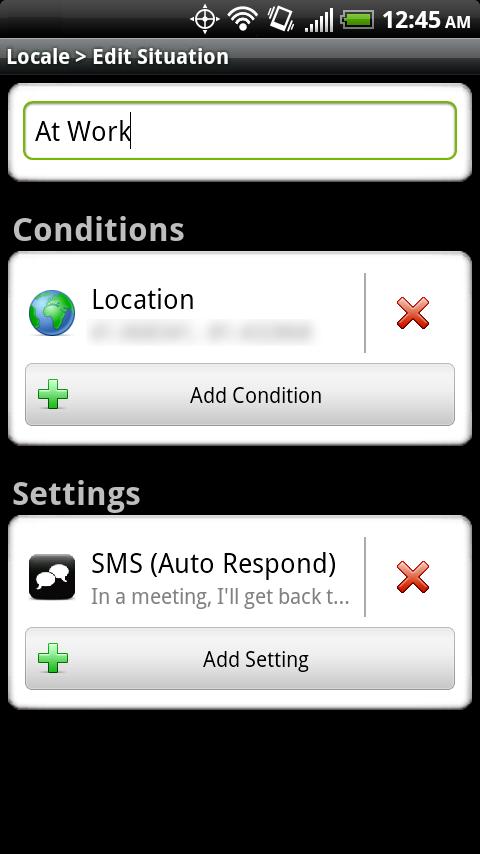 Locale SMS Auto Responder Plug Android Tools