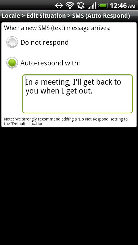 Locale SMS Auto Responder Plug Android Tools