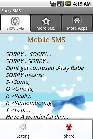 Sorry SMS