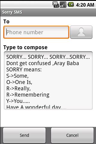 Sorry SMS Android Lifestyle