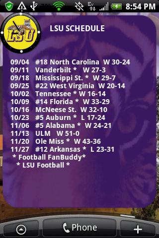 LSU Football FanBuddy Android Sports