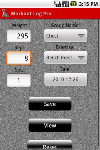 Workout Log Extra Android Health & Fitness