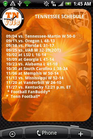 Tennessee Football FanBuddy Android Sports