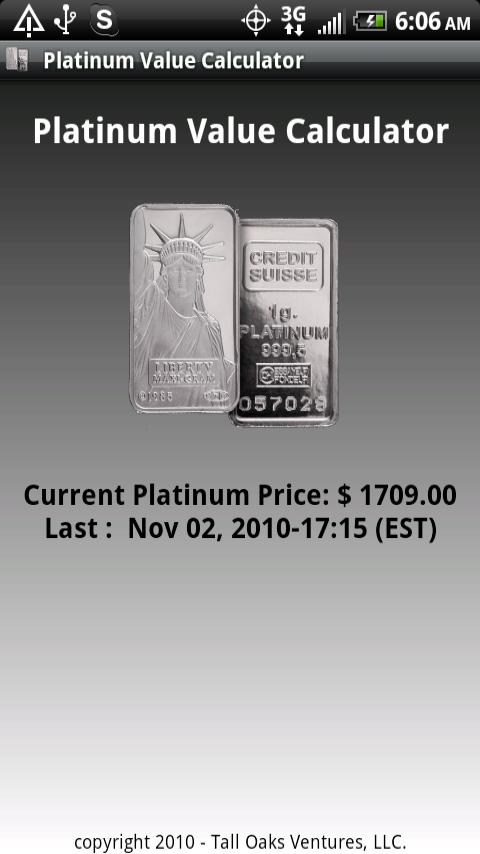 Platinum Value Calculator
