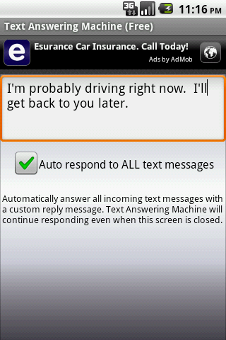 Text Answering Machine Android Social