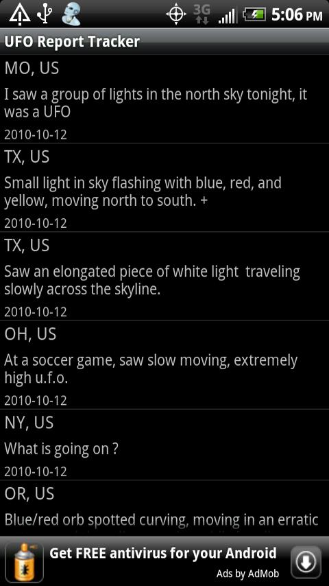 UFO Report Tracker Android News & Magazines