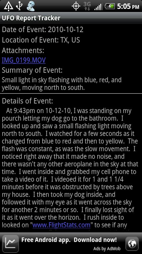 UFO Report Tracker Android News & Magazines