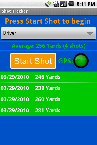 Golf Shot Tracker Android Sports