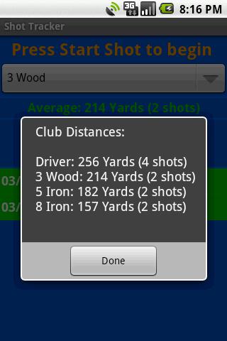 Golf Shot Tracker Android Sports