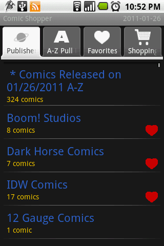 Comic Shopper Android Comics