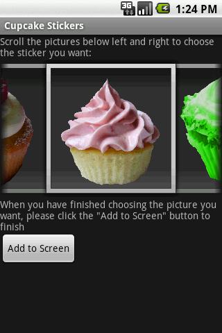 Cupcake Sticker Widget Android Entertainment