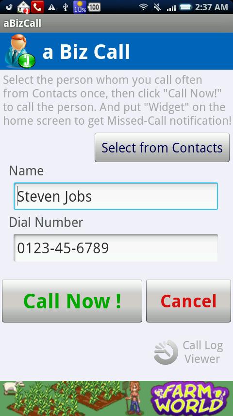 a Biz Call (aQuickCall) Android Productivity