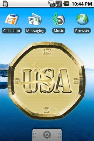 USA gold clock widget Android Personalization