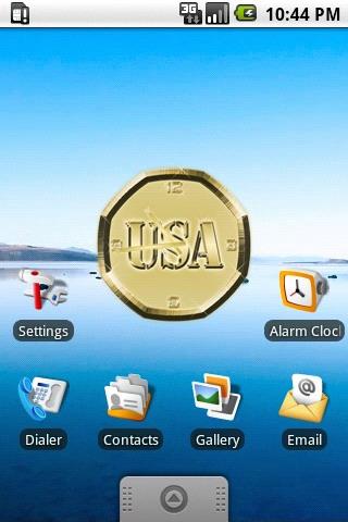 USA gold clock widget Android Personalization