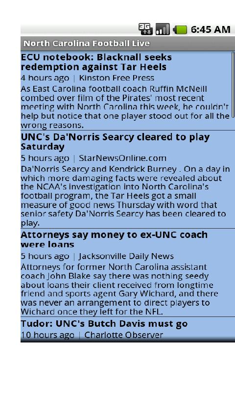 North Carolina Football Live Android Sports
