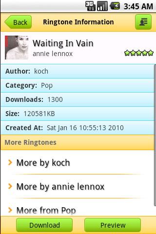 Annie Lennox Ringtone Android Entertainment