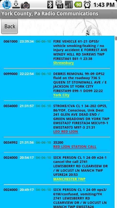 York County, Pa FD & PD Comm Android Tools